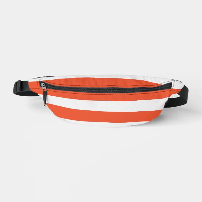 Riñoneras Bandas desiguales - Naranja y blanco (Anverso)