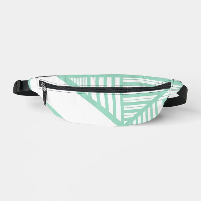 Riñoneras Bandas triangulares - Verde y blanco (Anverso)