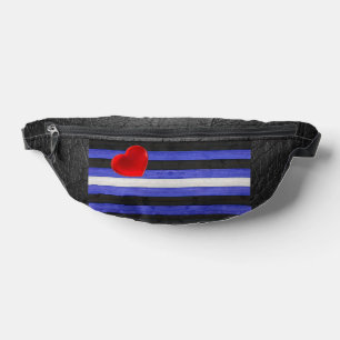 Riñoneras bandera de orgullo de cuero de SlipperyJoe's negro