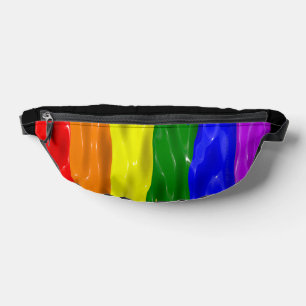 Riñoneras Bandera de orgullo de SlipperyJoe's brillo líquido
