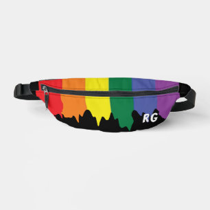 Riñoneras Bandera del orgullo gay LGBT con texto