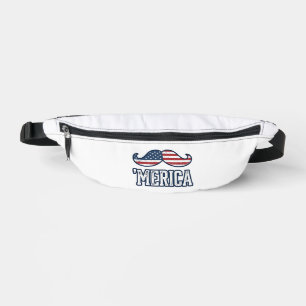 Riñoneras Bigote Patriótico América Angustiada Diseño Vector