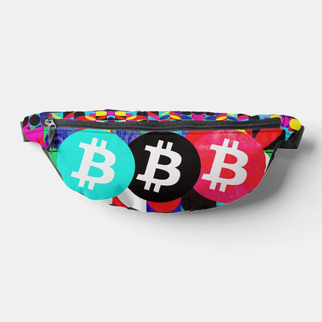 Riñoneras Bitcoin colorido (HD vibrante) (Distribución)