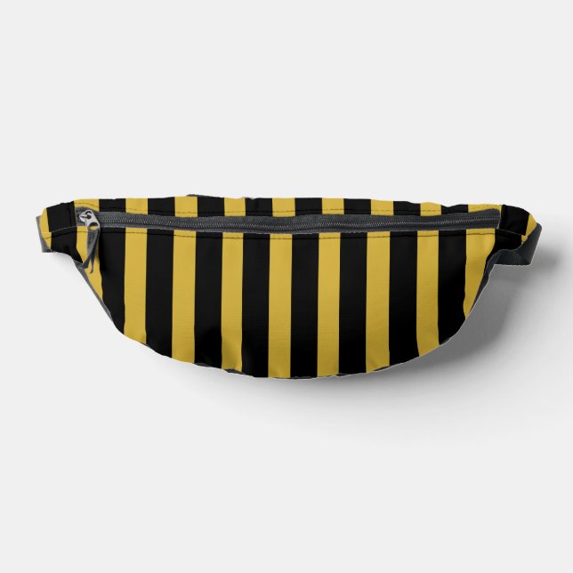 Riñoneras Black and M Gold Striped Waist Bag with Zipper (Distribución)