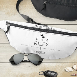 Riñoneras Black and White Vintage Van Surfer Crew Minimalist