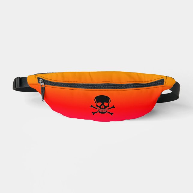 Riñoneras Black Skull neon fanny pack (Anverso)