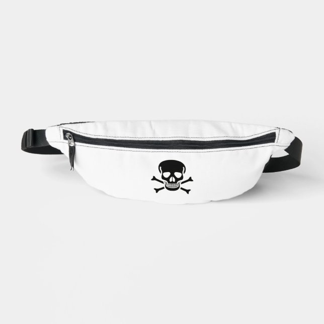 Riñoneras Black Skull white fanny pack (Anverso)