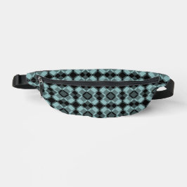 Riñoneras Blue Black Checker Argyle Pattern
