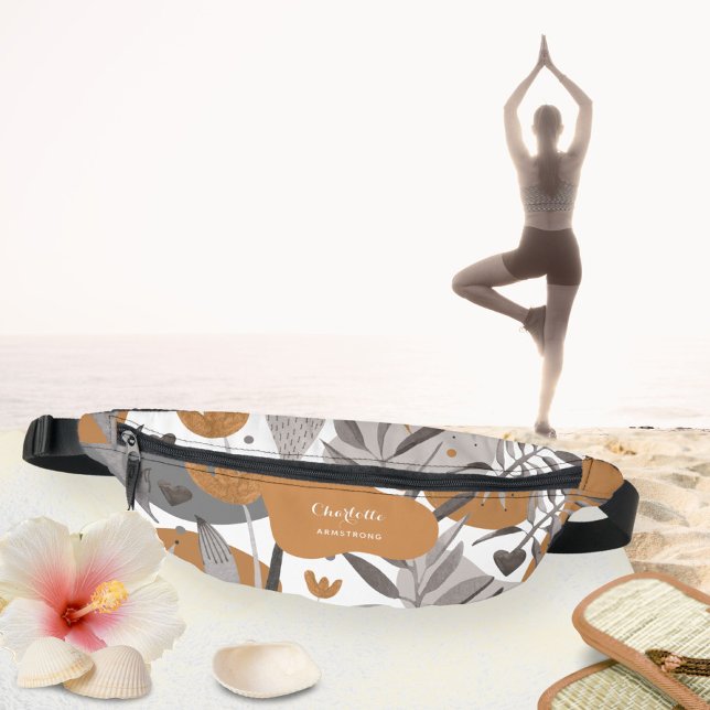 Riñoneras Boho Moda Floral Tu Cita De Nombre (Boho Chic Floral Your Name Quote Fanny Pack ©Susanne Sachers - Sunny Wanderlust 🌞✈️)