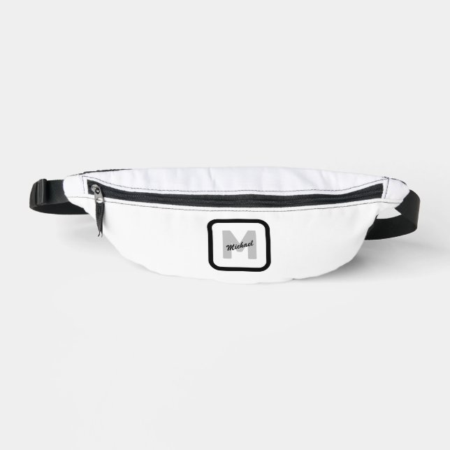 Riñoneras botón Nombre inicial de Personalizado simple (Anverso)