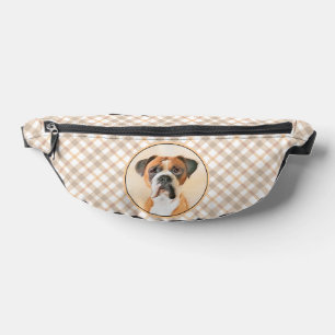 Riñoneras Boxer Dog Fawn Pintura De Perro Sin Recortar Arte