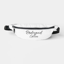 Riñoneras Bridesmaid Black Text on White Fanny Pack