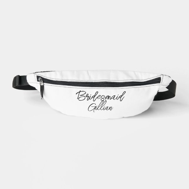 Riñoneras Bridesmaid Black Text on White Fanny Pack (Anverso)