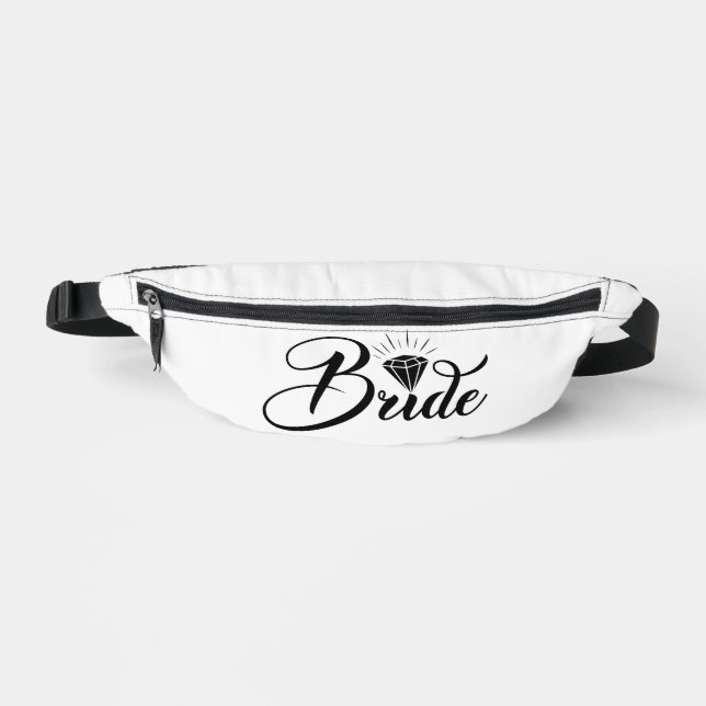 Riñoneras Brien Black Text en White Fanny Pack (Anverso)