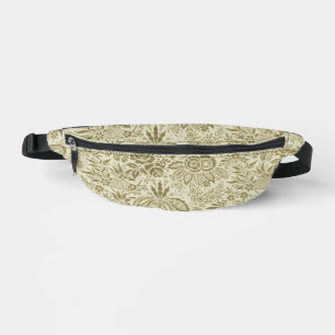 Riñoneras Brocado Botánico Toile Floral Verde Pattern Sage