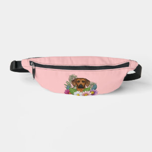 Riñoneras Cabeza de Ridgeback de Rodesia Flores Coloridas So