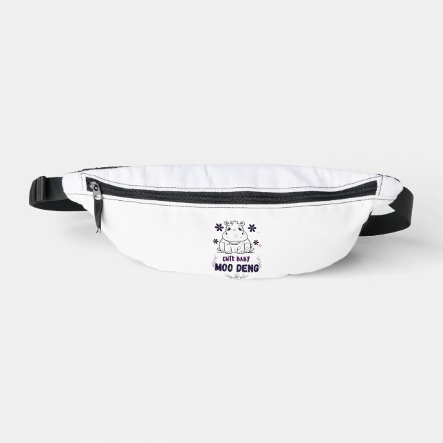 Riñoneras Cama de Moo Deng para bebé (Anverso)