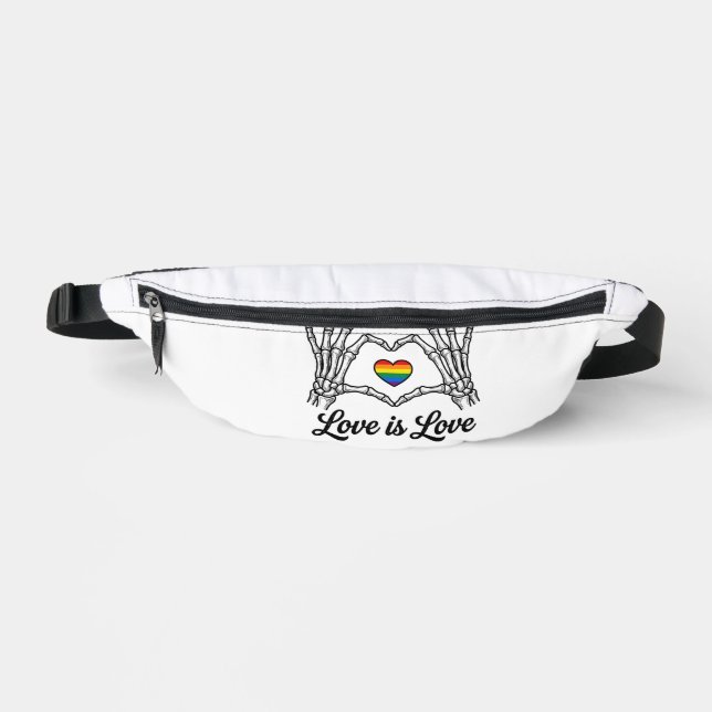 Riñoneras Camiseta Corazón Arcoíris Manos Esqueleto El Amor  (Anverso)