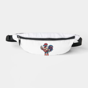 Riñoneras Camiseta de grabado vintage de gallo patriótico co