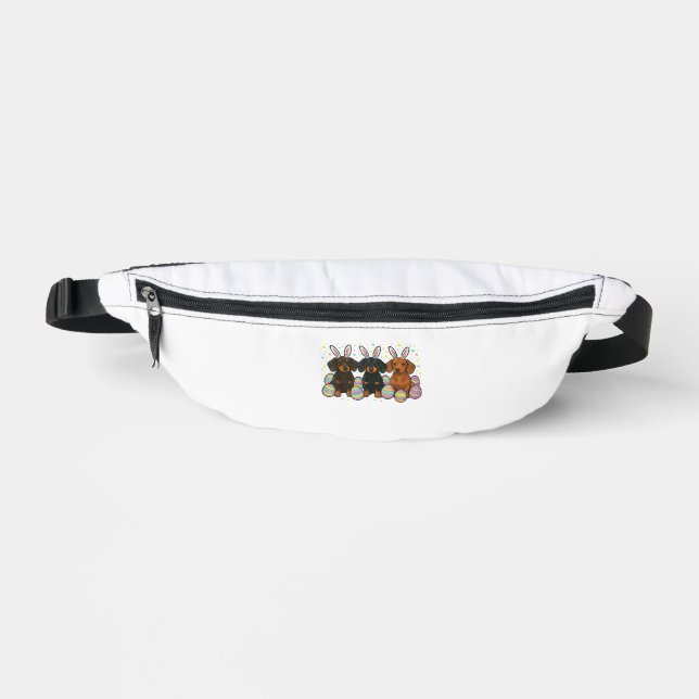 Riñoneras Camiseta de Pascua de Dachshund (Anverso)