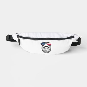 Riñoneras Camiseta gráfica de gafas de sol con barba patriót