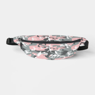 Riñoneras Camuflaje rosa y gris, ejército, ejército