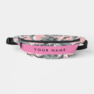 Riñoneras Camuflaje rosa y gris Tu nombre Personaliza