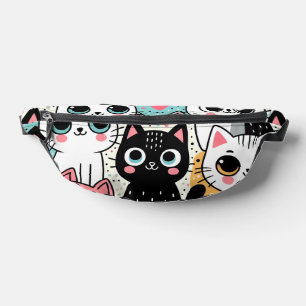 Riñoneras Caras de gato kawaii lindas y corazones caprichoso