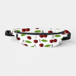 Riñoneras Cerezo Rojo, Patrón De Cerezas, Hojas, Fruta
