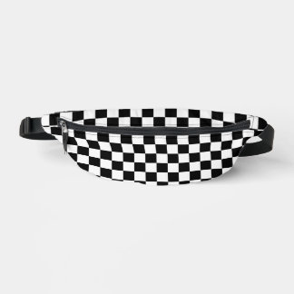 Riñoneras Checkerboard simple en blanco y negro