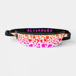 Riñoneras Chic Femenino Negro Rosa Vaca Patrón de Animal Nom
