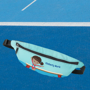 Riñoneras Chica afroamericano de gimnasia cute Personalizad