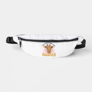 Riñoneras Chica que ama las jirafas diseño de grabado vintag