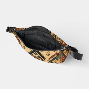 Riñoneras Cinturón de tela con patrón geométrico tribal boho