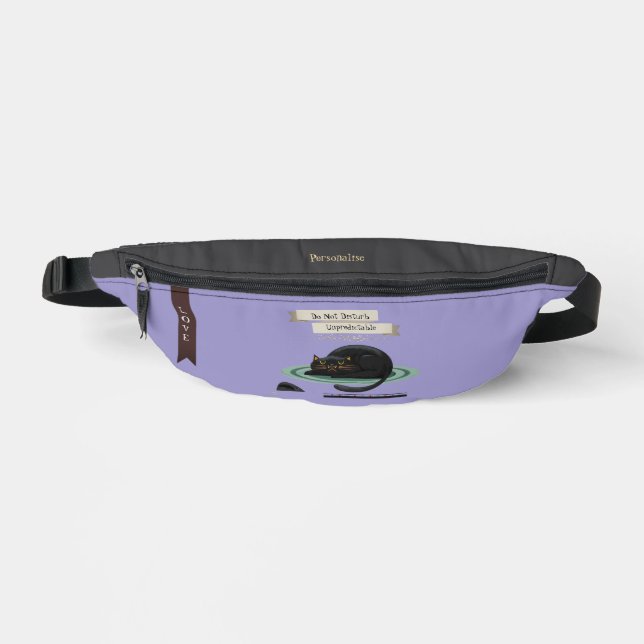 Riñoneras Cita de gato negro impredecible Lilac Purple (Anverso)