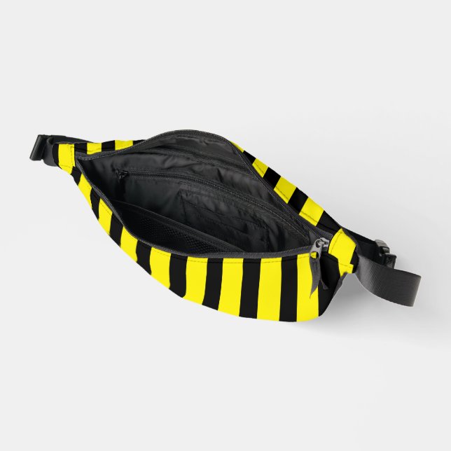 Riñoneras Clásico Amarillo brillante y rayas negras (Abierto)