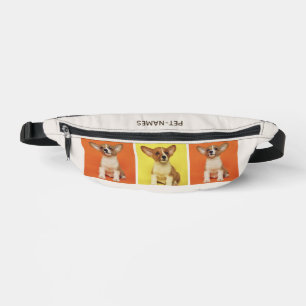Riñoneras Colage de 3 Fotos Personalizadas de Mascotas Perro