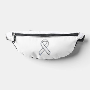 Riñoneras Conciencia de la cinta blanca cromada de personali