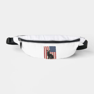 Riñoneras Conejo Patriótico Bandera Americana Grabado Vintag