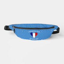 Corazón de bandera francesa Fondo azul Personaliza