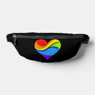 Riñoneras Corazón en forma de SlipperyJoe en capas de arcoír