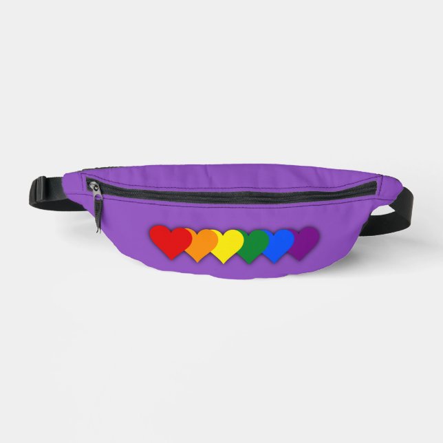Riñoneras Corazones de orgullo LGBT (Anverso)