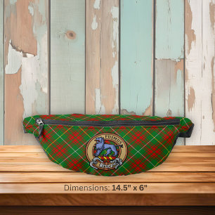 Riñoneras Crest de Clan Bruce sobre tartán de caza
