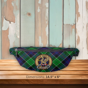 Riñoneras Crest de Clan Leslie sobre tartán de caza