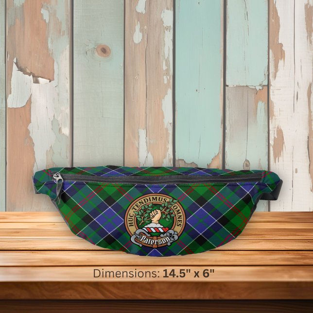 Riñoneras Crest de Clan Paterson sobre Tartán (Subido por el creador)