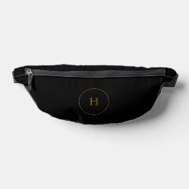 Riñoneras Crossbody personalizado de monograma de oro negro