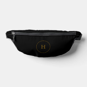 Riñoneras Crossbody personalizado de monograma de oro negro