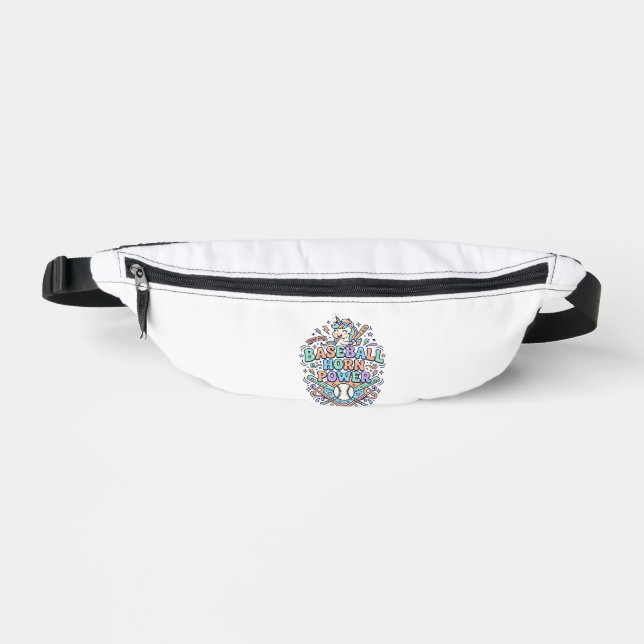 Riñoneras Cuerno de béisbol de unicornio Poder Kawaii Diseño (Anverso)