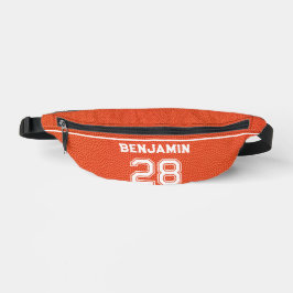 Riñoneras Custom Basketball Textured Player Number Orange