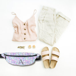 Riñoneras Cute Girly Pink Purple Mermaid Scales Personalizad